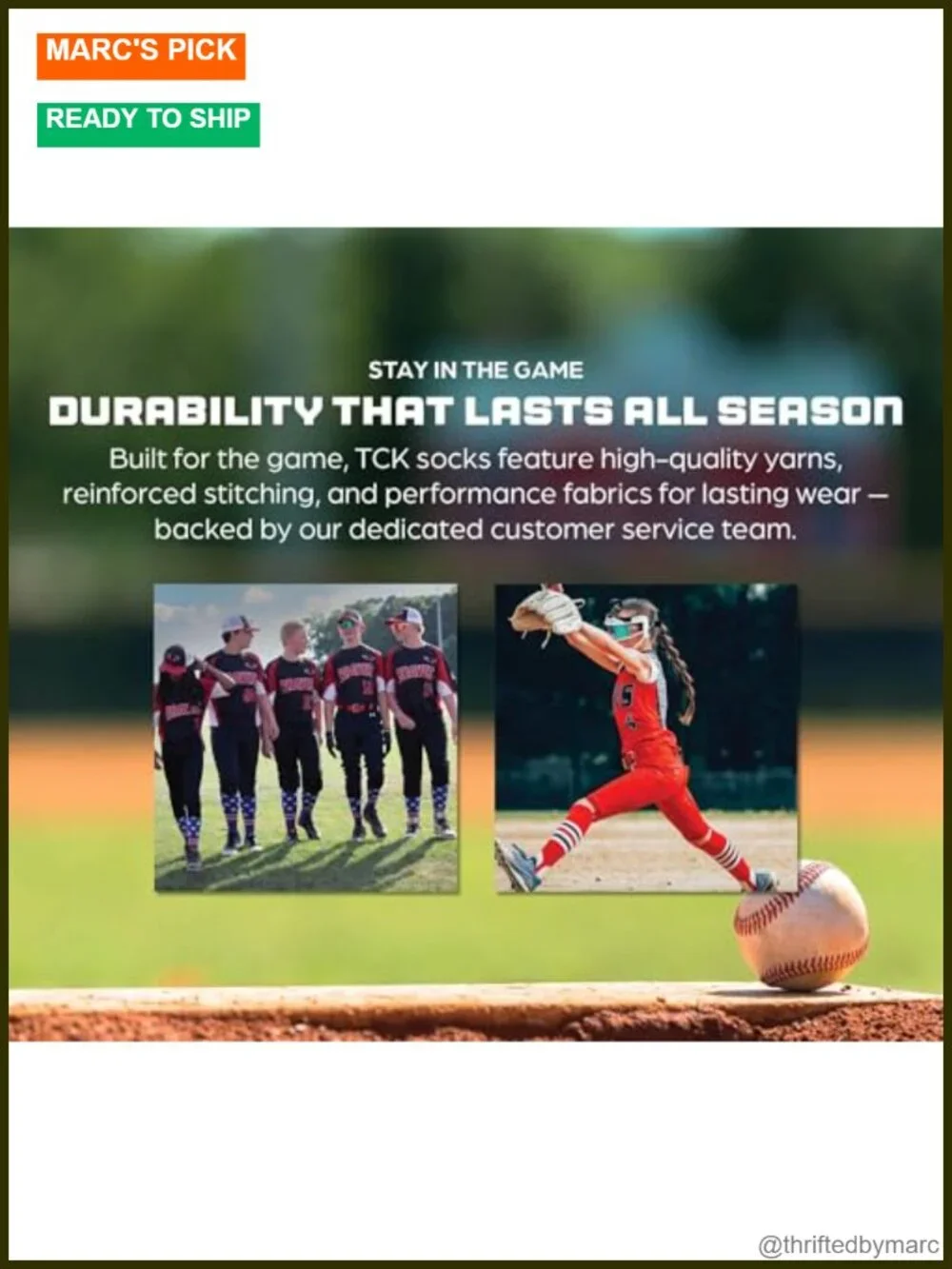 USA Made Over the Calf Striped Baseball & Softball Socks - Youth to Adult